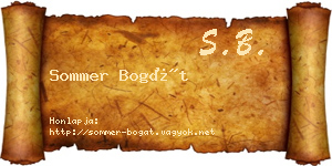 Sommer Bogát névjegykártya